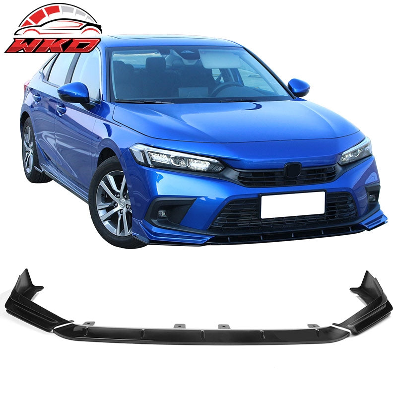 Wholesale 22-24 Honda Civic 11th Gen IKON Gloss Black PP Front Bumper Lip Spoiler 3PC