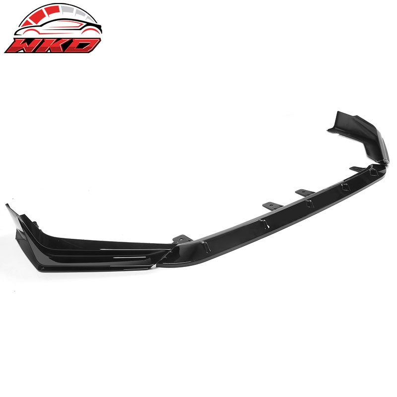 Fits 22-24 Honda Civic 11th Gen IKON Gloss Black PP Front Bumper Lip Spoiler 3PC