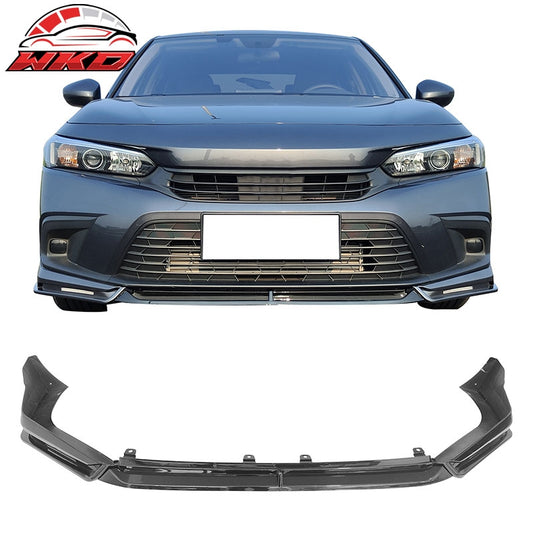 Wholesale 22-24 Honda Civic 11th Gen IKON Style Front Bumper Lip W/LED PP Gloss Black