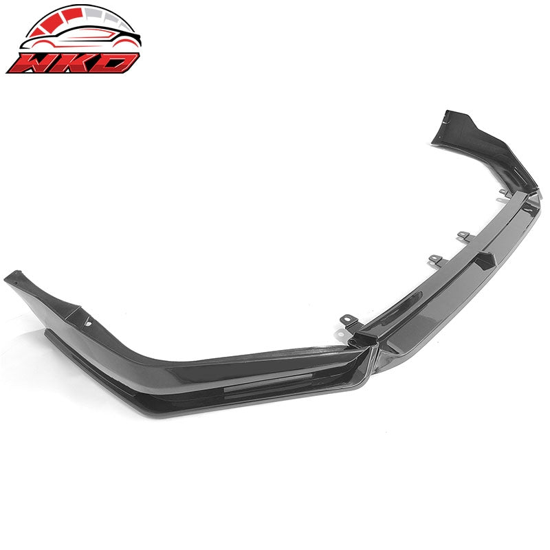 Fits 22-24 Honda Civic 11th Gen IKON Style Front Bumper Lip W/LED PP Gloss Black