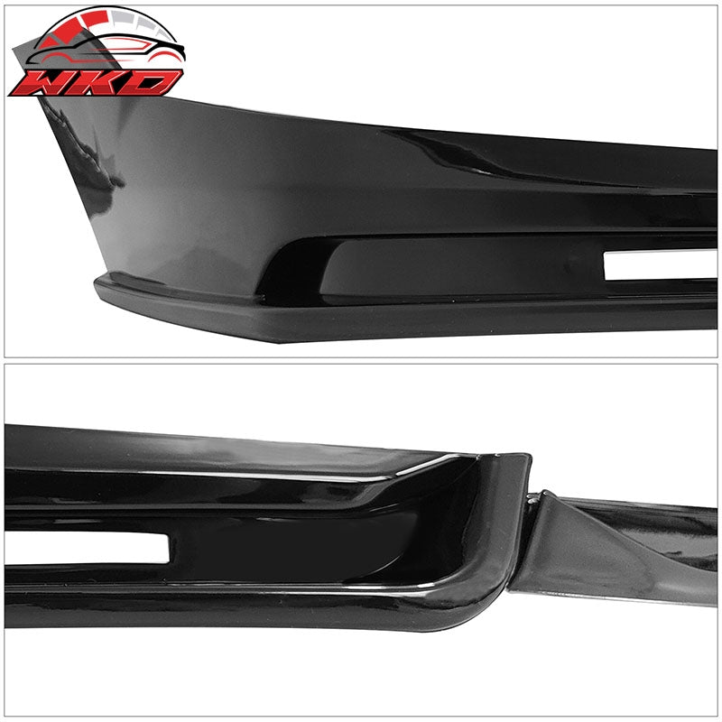 Fits 22-24 Honda Civic 11th Gen IKON Style Front Bumper Lip W/LED PP Gloss Black