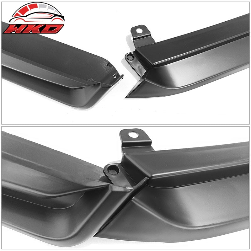 Fit 22-24 Honda Civic 11th Gen IKON Style Matte Black Front Bumper Lip W/LED 3PC