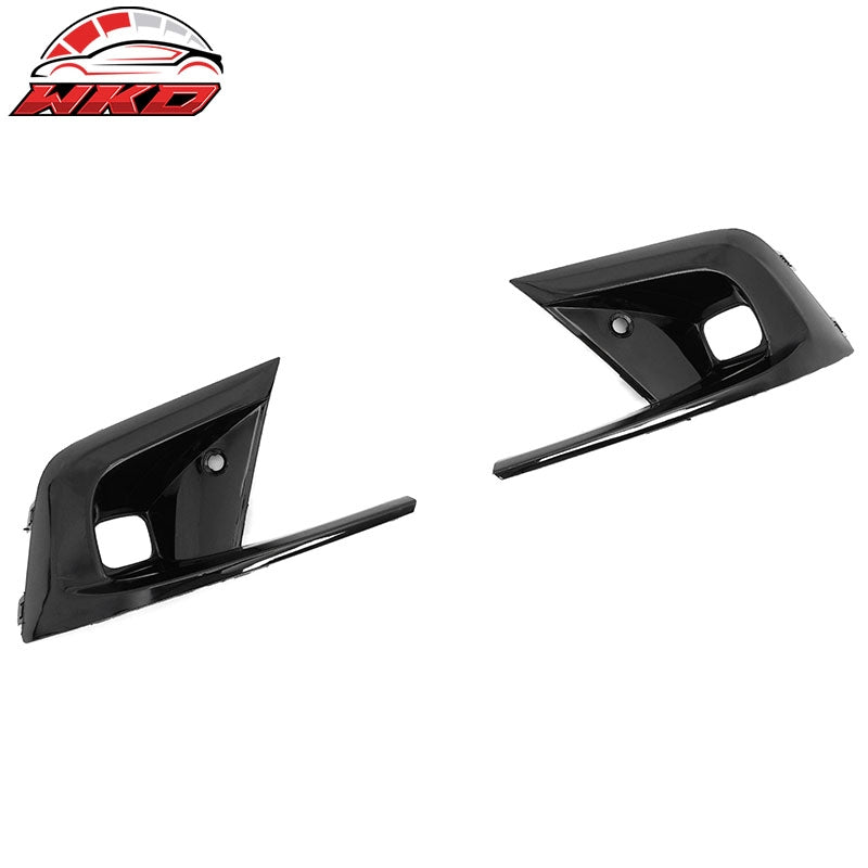 Fits 22-24 Honda Civic 11th Gen OE Style Foglight Bezels Trim Gloss Black ABS