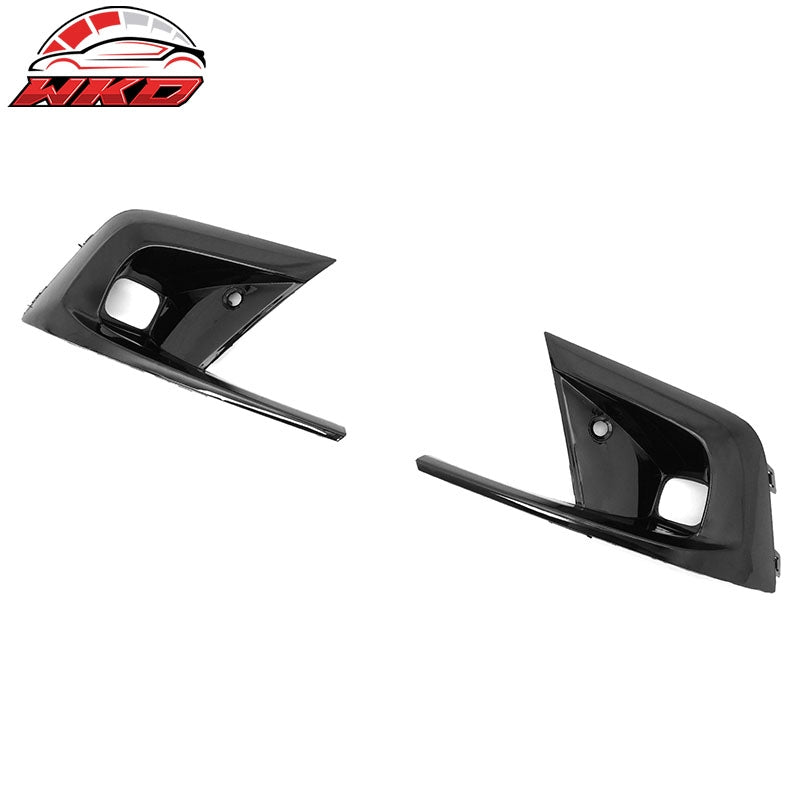 Fits 22-24 Honda Civic 11th Gen OE Style Foglight Bezels Trim Gloss Black ABS