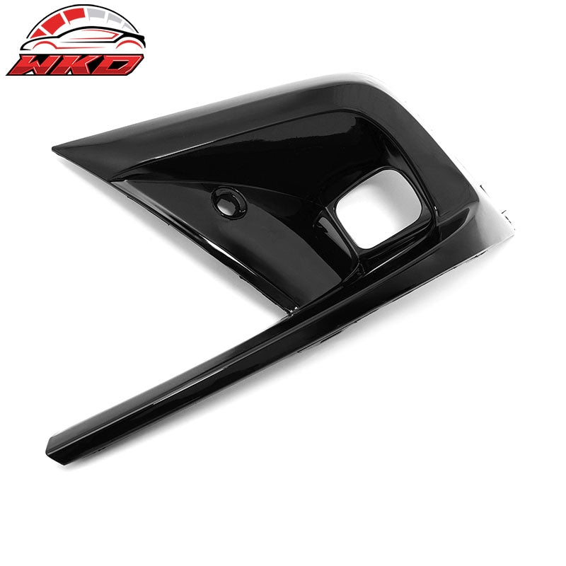 Fits 22-24 Honda Civic 11th Gen OE Style Foglight Bezels Trim Gloss Black ABS