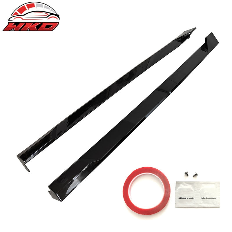 Fits 22-26 Honda Civic 11th Gen Side Skirts Splitter Rocker Panel Gloss Black PP