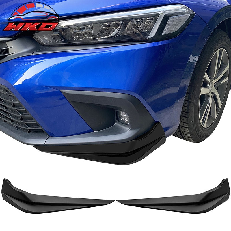 Wholesale 22-24 Honda Civic 11th HPD Style Front Bumper Lip Splitters Matte Black 2PC