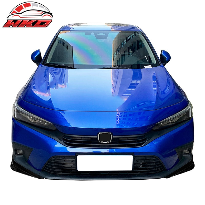 Fits 22-24 Honda Civic 11th HPD Style Front Bumper Lip Splitters Matte Black 2PC