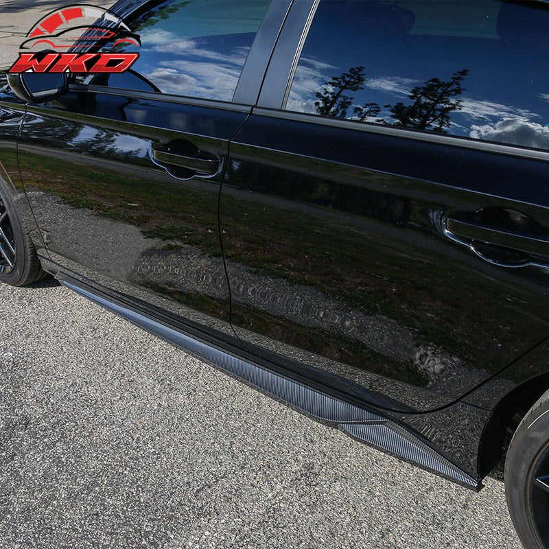 Fits 22-26 Honda Civic 11th HPD Side Skirts Extension Carbon Fiber Print