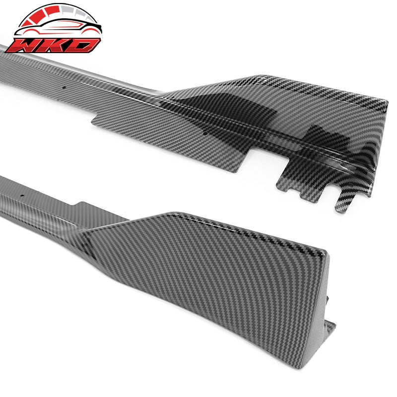 Fits 22-26 Honda Civic 11th Type R Side Skirts Rocker Panel Carbon Fiber Print