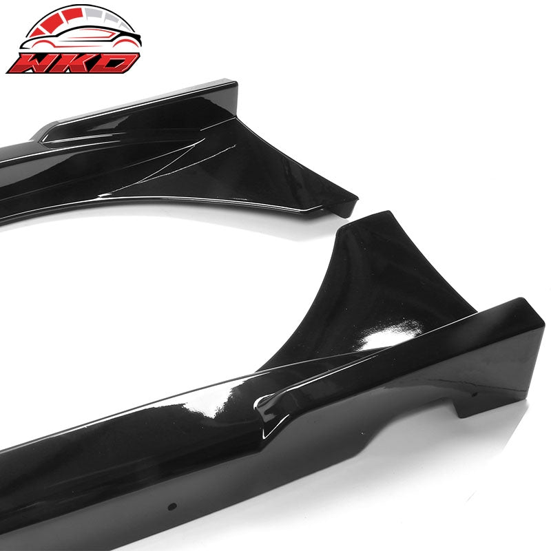 Fits 22-26 Honda Civic 4D 5D Mugen Style 2PCS Side Skirts Rocker PP Gloss Black
