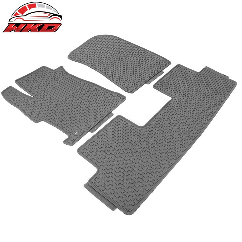 Fits 12-15 Honda Civic 4DR Latex Floor Mats Gray All Weather Car Carpets Liner