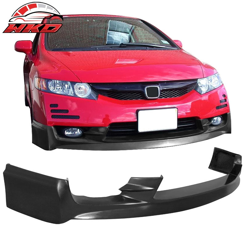 Fits 09-11 Civic 4Door PU Mugen Front & PP Rear Bumper Lip & Smoke Brake Lamp