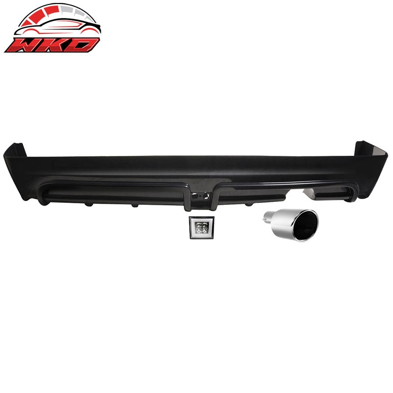 Fits 06-11 Civic 4Dr Rear Bumper Lip w/ Clear LED 3RD Brake Light + Muffler Tip