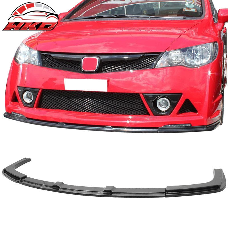 Fits 06-11 Honda Civic 4Dr Sedan Mugen RR Style Front Bumper Lip Spoiler - ABS
