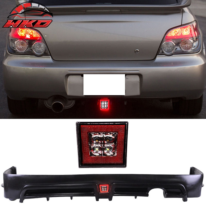 Fits 06-11 Civic 4Dr Sedan Rear Bumper Lip Spoiler With LED 3RD Brake Lights