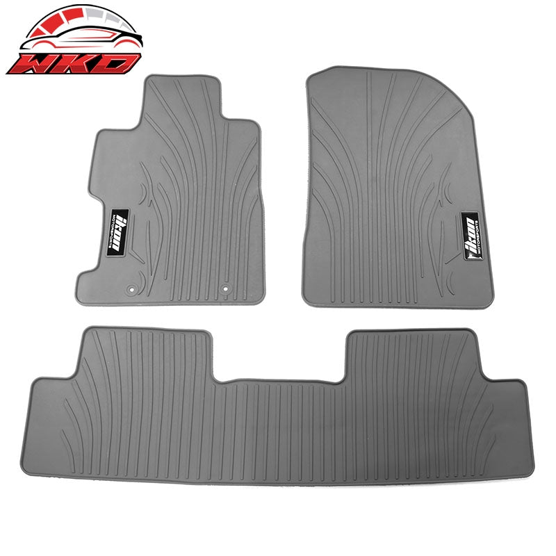 Wholesale 06-11 Honda Civic 8th All Weather Floor Mats Carpets W/IKON Logo Gray Latex