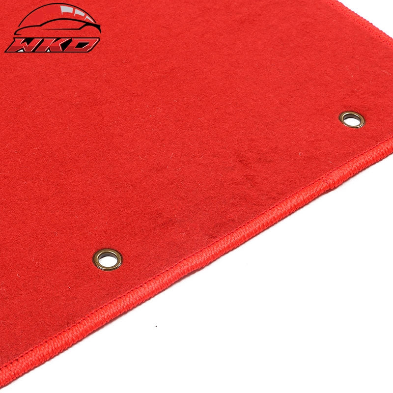 Fits 06-11 Honda Civic 8th Red Nylon Floor Mats Liner 1st 2nd Row Carpets Cover