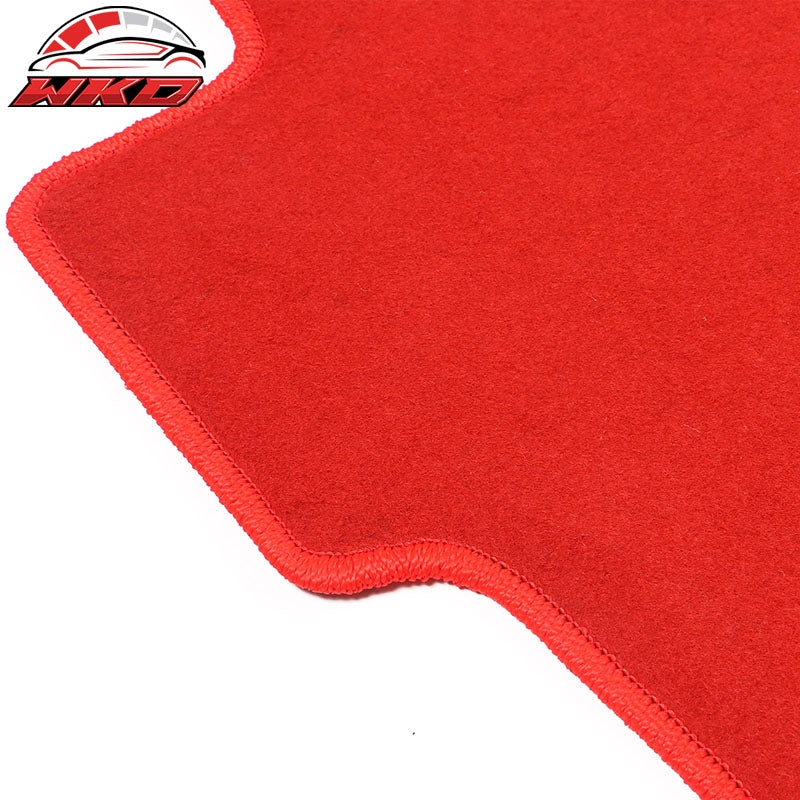 Fits 06-11 Honda Civic 8th Red Nylon Floor Mats Liner 1st 2nd Row Carpets Cover