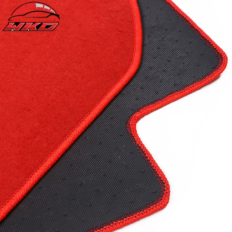 Fits 06-11 Honda Civic 8th Red Nylon Floor Mats Liner 1st 2nd Row Carpets Cover