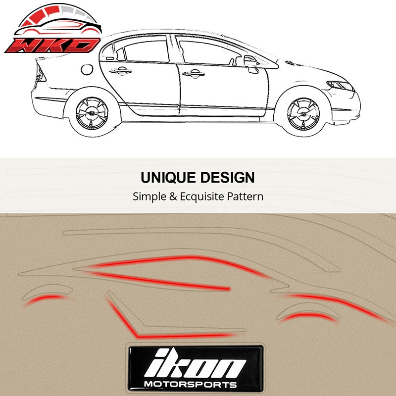 For 06-11 Honda Civic 8th Gen Beige Latex Rubber Floor Mat Custom Fit Carpet 3PC
