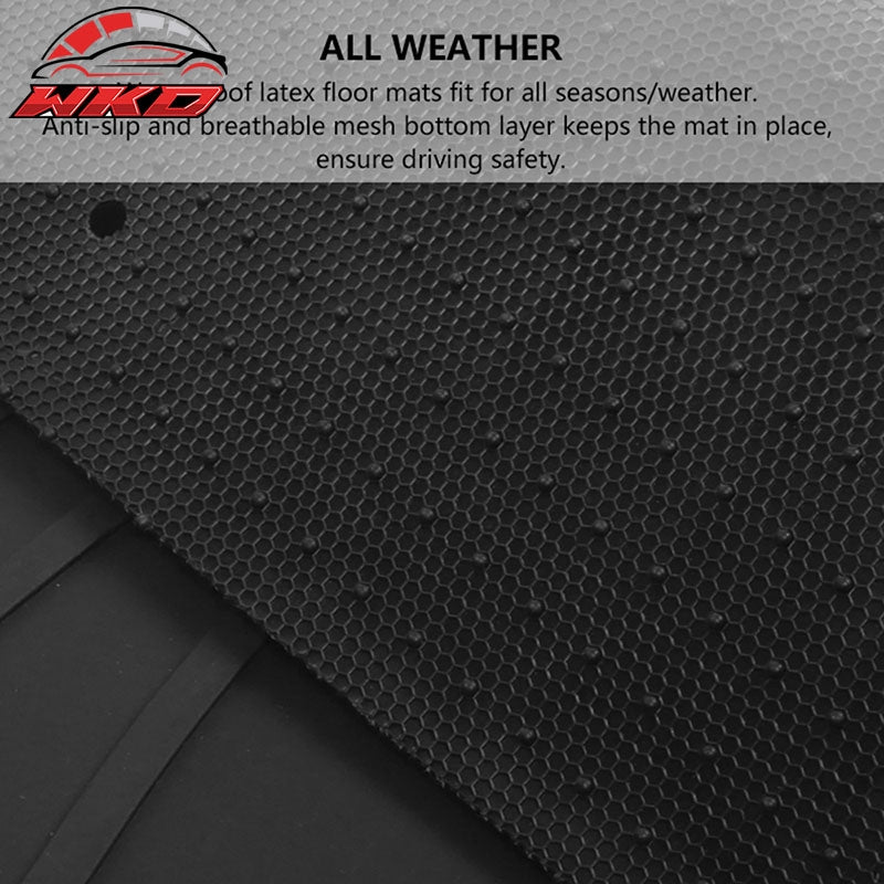 Fits 06-11 Honda Civic 8th Heavy Duty Floor Mats Carpets W/IKON Logo Black Latex