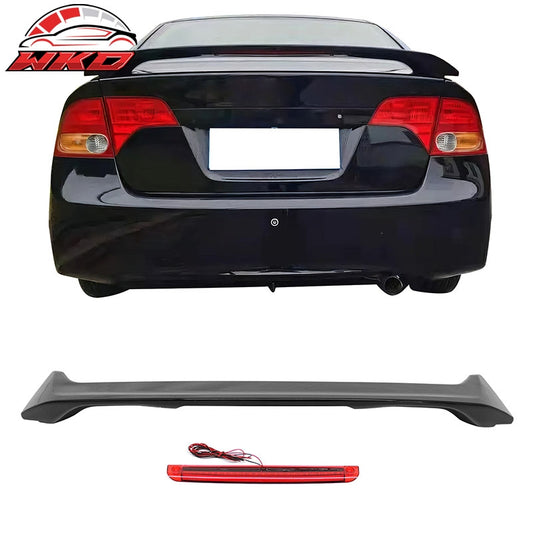 Wholesale 06-11 Honda Civic 8th Sedan OE Style Trunk Spoiler W/LED Light Gloss Black