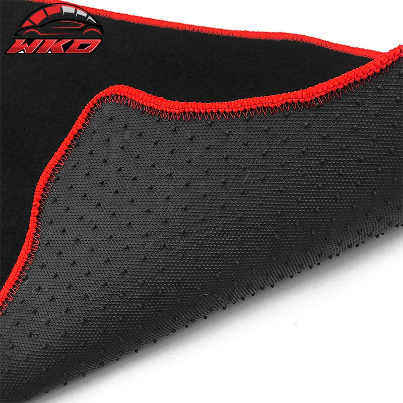 Fits 22-26 Honda Civic/Acura Integra Nylon Floor Mats Carpets Black w/ Red Edge