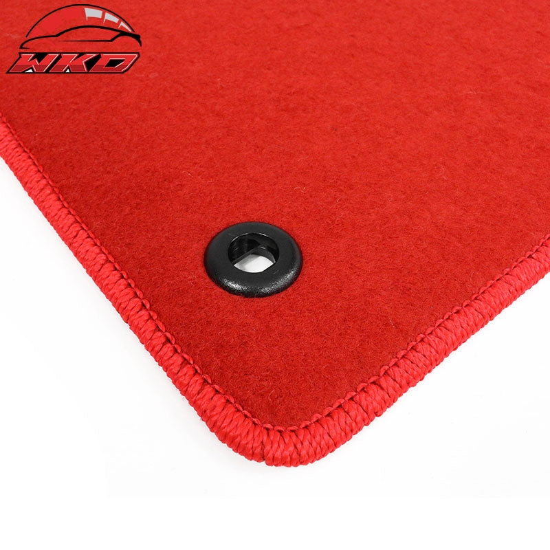 Fits 22-26 Honda Civic & Acura Integra Floor Mats Nylon Red Carpets 4PCS Set