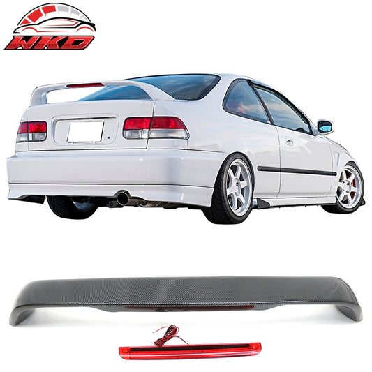 Wholesale 96-00 Honda Civic Coupe Carbon Fiber Print Trunk Spoiler Wing w/ LED Light