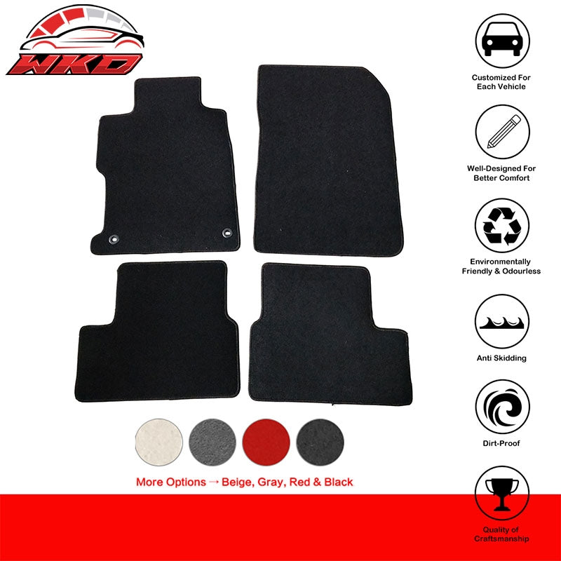 Fits 12-15 Honda Civic Coupe Floor Mat Nylon Black Non-Slip Auto Carpets 4PC