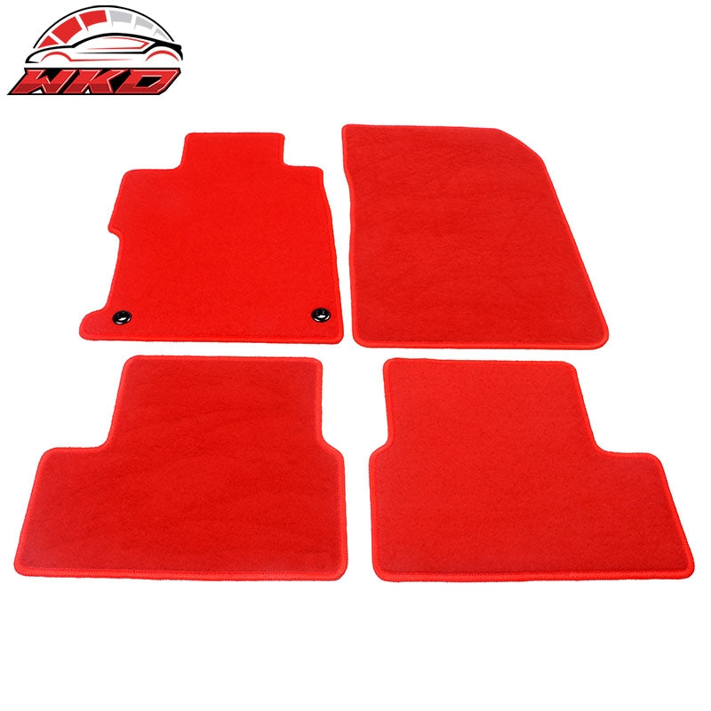 Fits 12-15 Honda Civic Coupe Floor Mat Nylon Red Non-Slip Auto Carpets 4PC