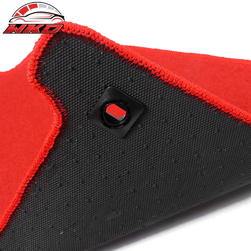 Fits 12-15 Honda Civic Coupe Floor Mat Nylon Red Non-Slip Auto Carpets 4PC