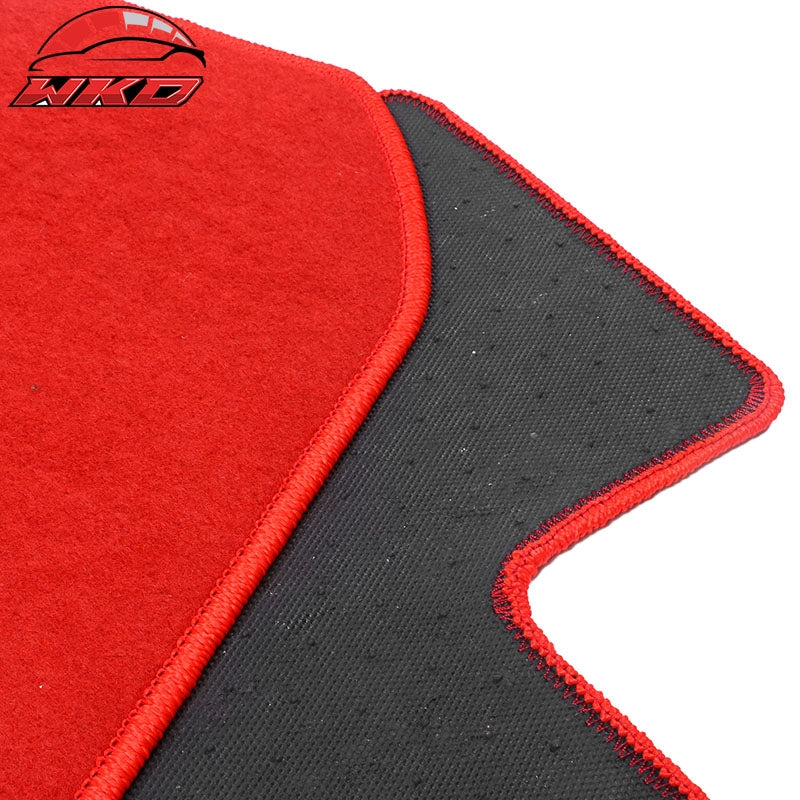 Fits 12-15 Honda Civic Coupe Floor Mat Nylon Red Non-Slip Auto Carpets 4PC