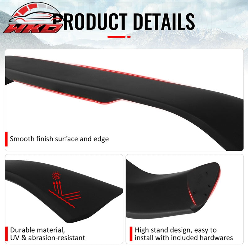 For 96-00 Honda Civic Coupe Matte Black Rear Trunk Spoiler Wing ABS w/ LED Light