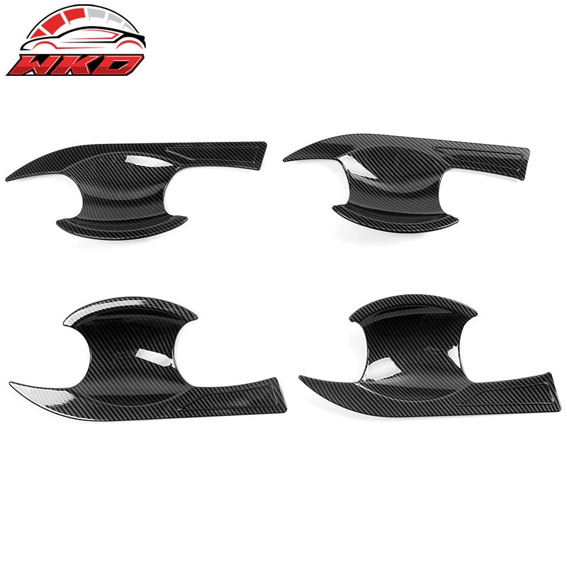 Fits 22-26 Honda Civic 4PC Door Handle & Bowl Trim Covers ABS Carbon Fiber Print