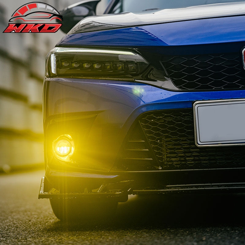 Fits 16-24 Honda Civic FC FK FE High Quality JDM Foglights Yellow Lens LED Light