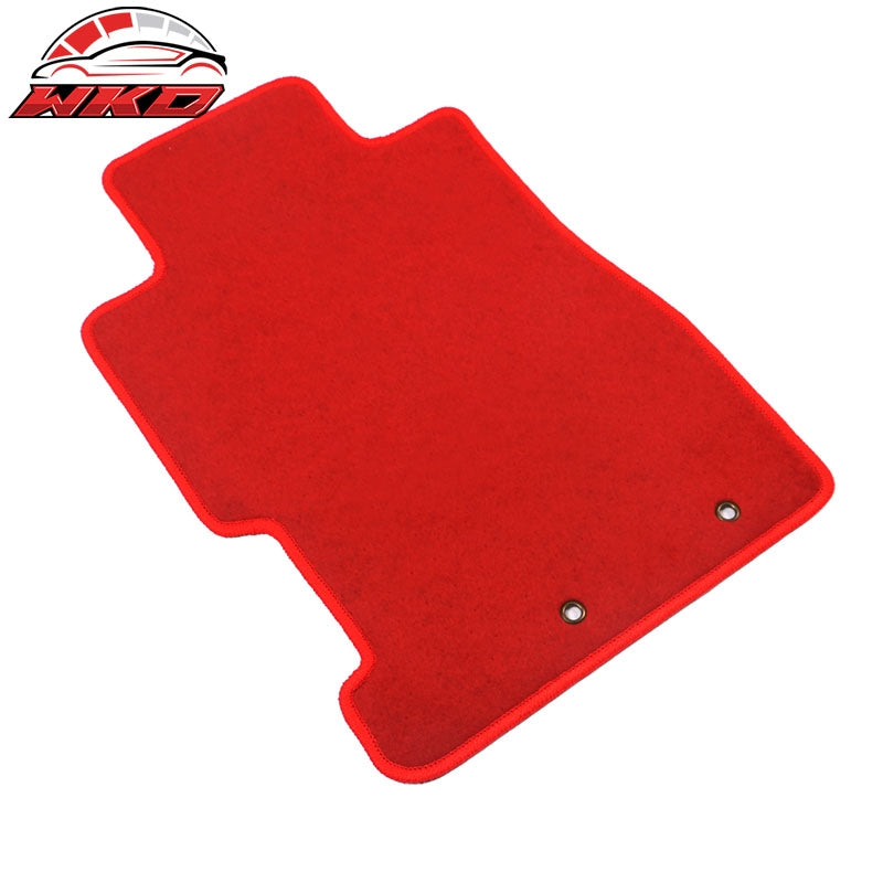 Fits 01-05 Honda Civic Car Floor Mats Liner Front & Rear Nylon Red Carpet 3PC