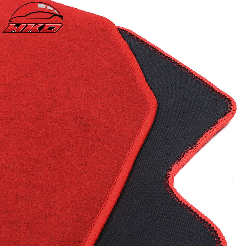 Fits 01-05 Honda Civic Car Floor Mats Liner Front & Rear Nylon Red Carpet 3PC