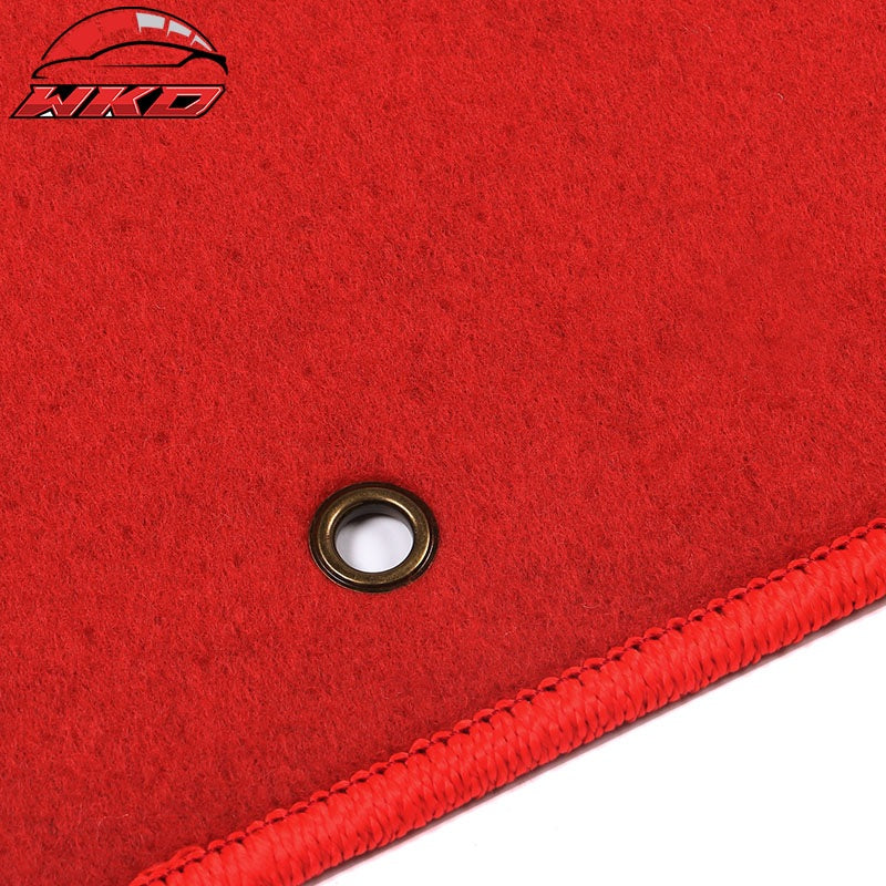 Fits 01-05 Honda Civic Car Floor Mats Liner Front & Rear Nylon Red Carpet 3PC