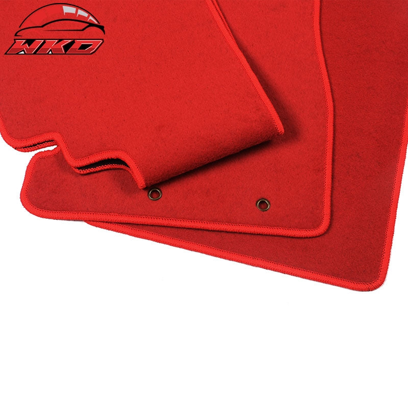 Fits 01-05 Honda Civic Car Floor Mats Liner Front & Rear Nylon Red Carpet 3PC