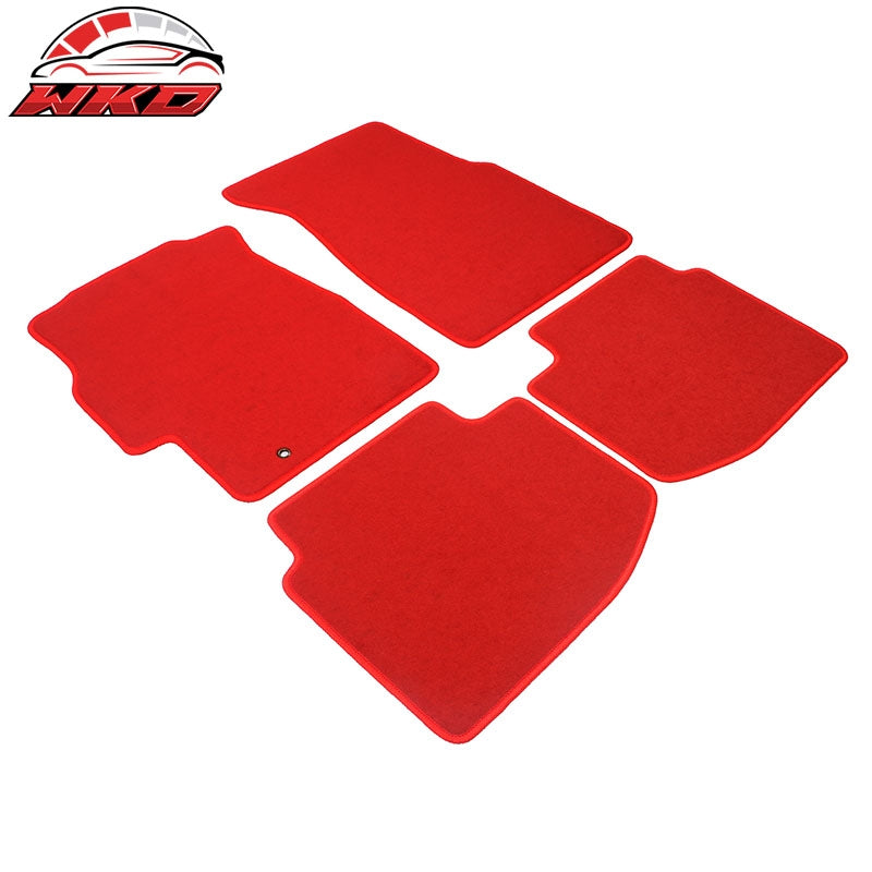 Fits 96-00 Honda Civic Car Auto Floor Mats Liner Front Rear Nylon Red Carpet 4PC