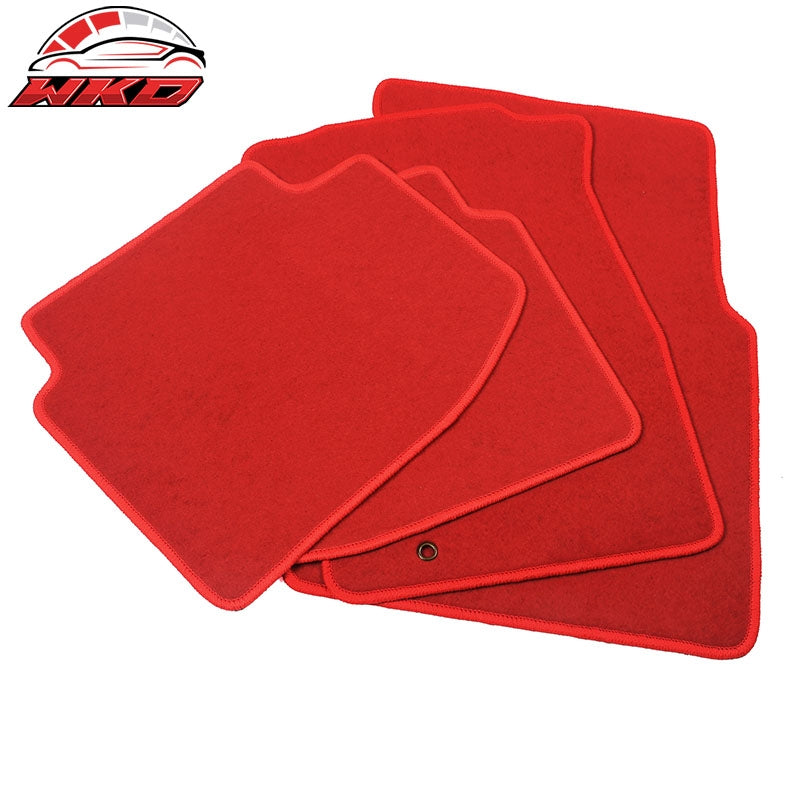 Fits 96-00 Honda Civic Car Auto Floor Mats Liner Front Rear Nylon Red Carpet 4PC