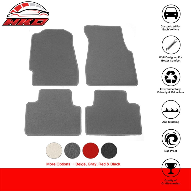 Fits 92-95 Honda Civic Car Floor Mats Liner Nylon 1st 2nd Row Gray Carpets 4PC