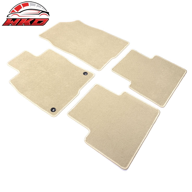 Fits 16-21 Honda Civic Beige Nylon Car Floor Mats Liner Front & Rear Carpet 4PCS