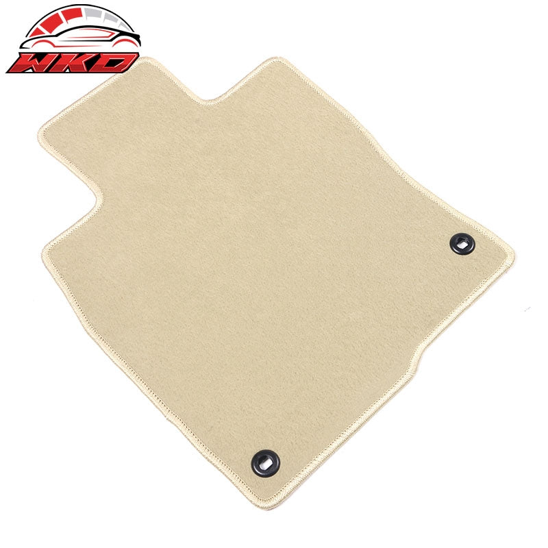 Fits 16-21 Honda Civic Beige Nylon Car Floor Mats Liner Front & Rear Carpet 4PCS