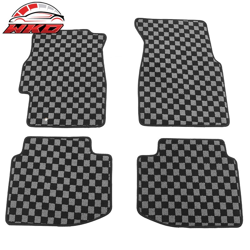 Wholesale 96-00 Honda Civic Floor Mats Non-Slip Carpets Checkered Black Gray Plaid