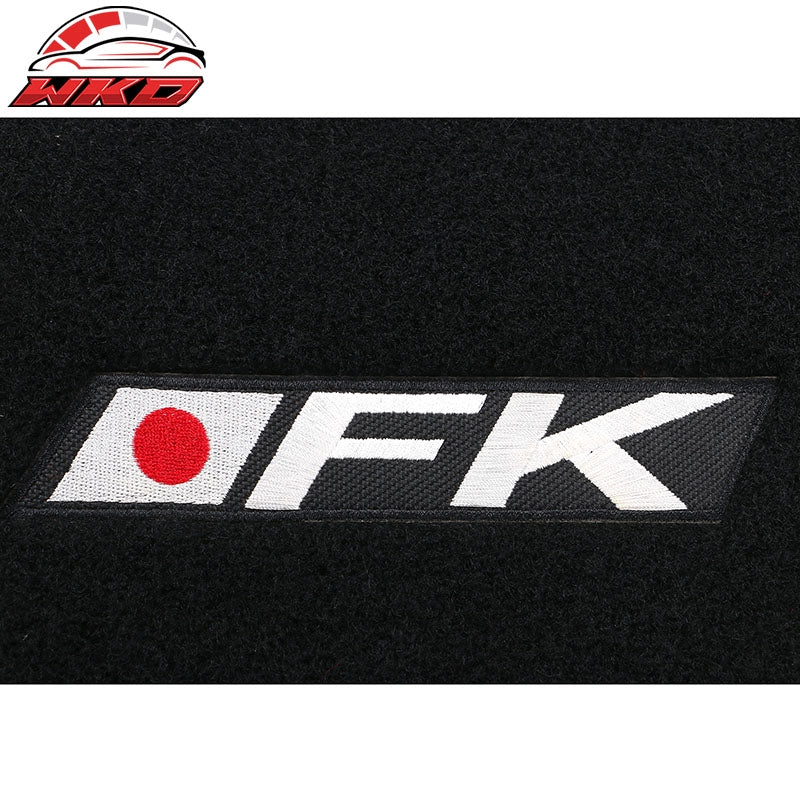 Fits 16-21 Honda Civic Floor Mats Carpet Front Rear Black Nylon W/ Red Edge & FK
