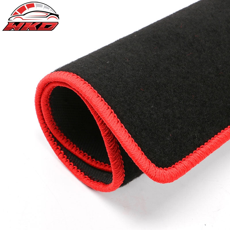 Fits 16-21 Honda Civic Floor Mats Carpet Front Rear Black Nylon W/ Red Edge & FK