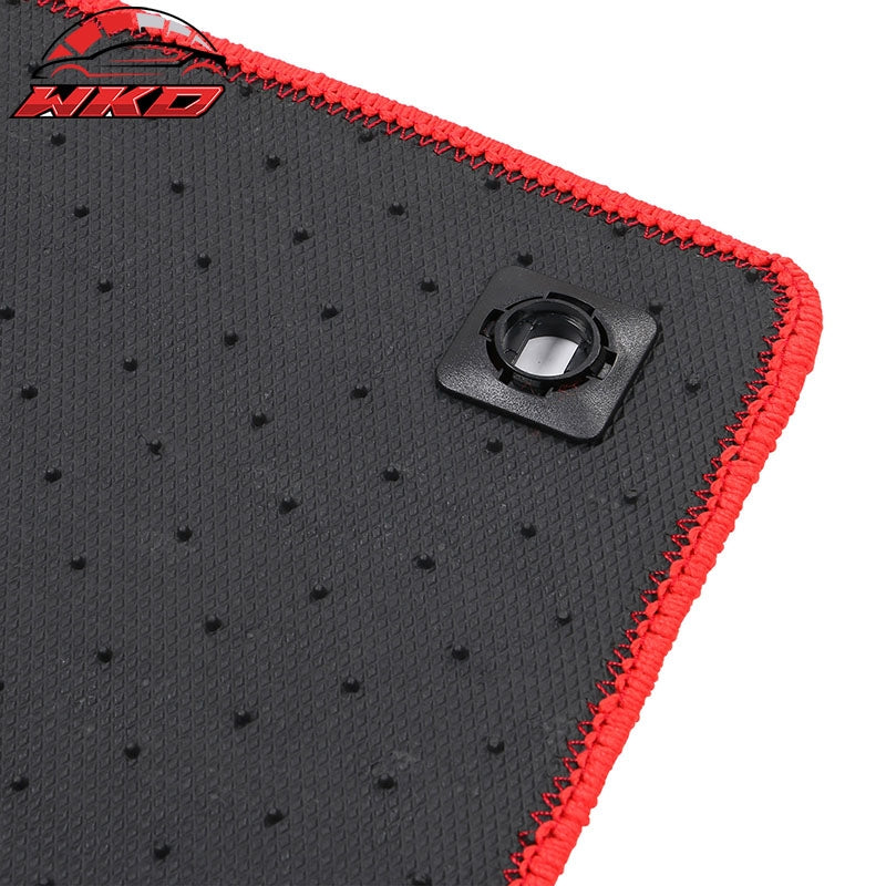 Fits 16-21 Honda Civic Floor Mats Carpet Front Rear Red Nylon W/ FK Logo - 4PCS